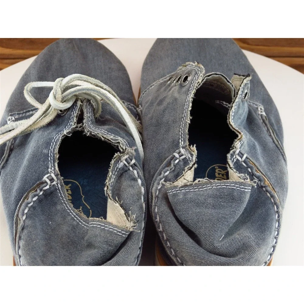 SPERRY Sz‎ 10 Boat Shoe Gray Canvas Men Lace Up Medium